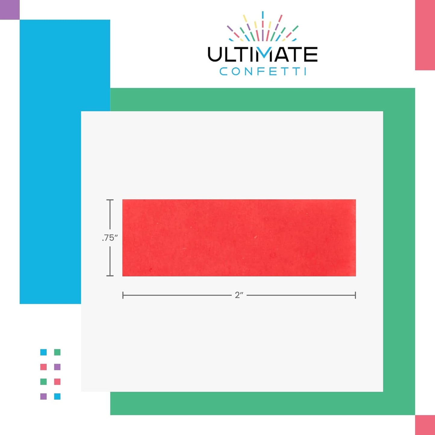 Rainbow Tissue Paper Confetti - Rectangular Fluttering Colorful Biodegradable Confetti for Cannon and Launcher use – Best for Gender Reveal, Parties, and Live Events - 1 lb, 16 oz