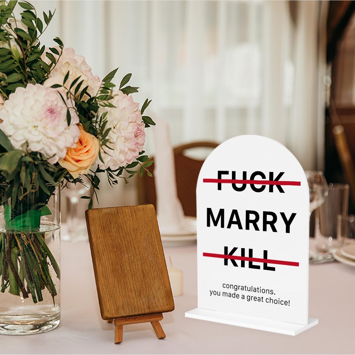 Funny Wedding Gifts for Newlyweds Couples Bridal Shower Gifts for Bride and Groom Bride to be Gift Marriage Engagement Gift Clear Acrylic Desk Decor Sign for Home Office 7 x 5 Inches