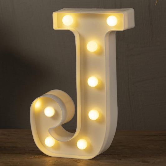 HXWEIYE LED Marquee Letters Lights Sign - J, 26 Alphabet & Number 0-9 Warm White Led Letters for Bar Party Birthday Home Wedding Decor