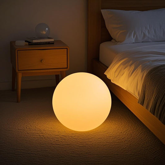 12-Inch LED Ball Light, Changing Glowing Orb Light with Remote, Soft Dimmable Globe Floor Lamp, Rechargeable Globe Mood Lamp, Waterproof Decorative Cordless Night Lights for Home Bedroom Nursery Patio