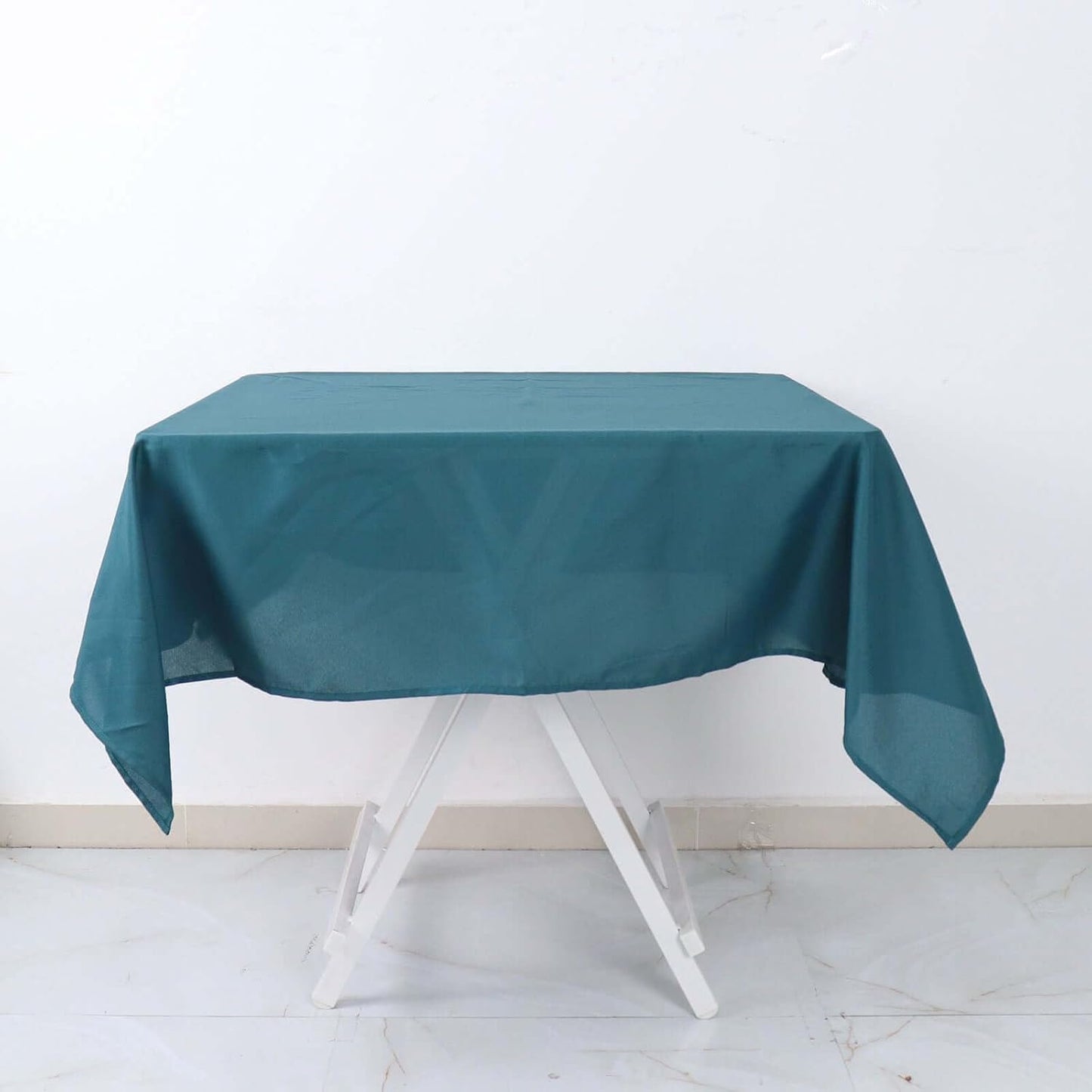Efavormart 54x54 Peacock Teal Wholesale Linens Seamless Polyester Square Linen Tablecloth for Wedding Banquet Party Restaurant