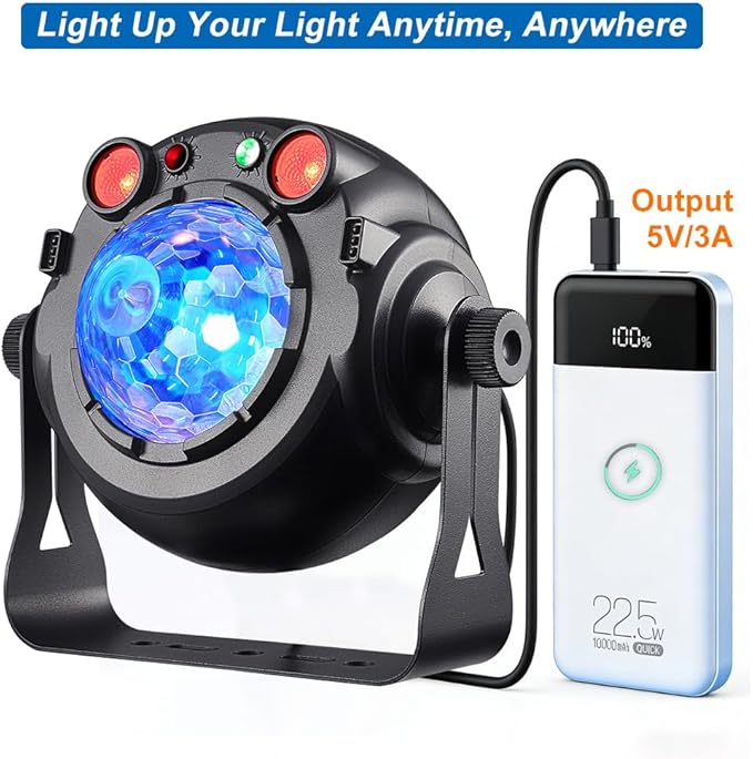 Party Disco Ball Lights, DJ Stage Strobe Rave Lights Sound Activated with Remote Control for Parties Birthday Christmas Gift Wedding Karaoke KTV Bar Club Dance Room Halloween Decorations