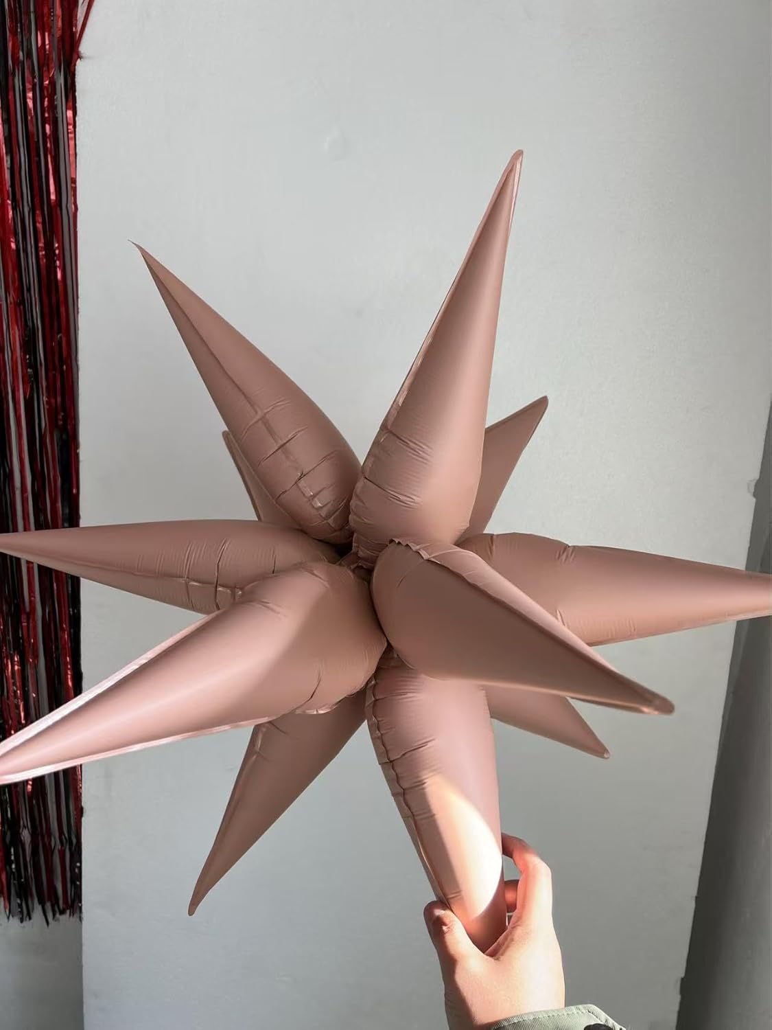 3pcs 26inch 3D matte pink Explosion Star foil balloon, matte pink Foil Cone Star burst Balloons for Birthday Wedding New Year Party Event