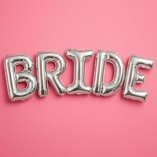 KatchOn, Bride Balloons Silver | Bachelorette Party Decorations | Silver Bride Balloons Bachelorette for Bridal Shower Decorations | Bridal Shower balloons