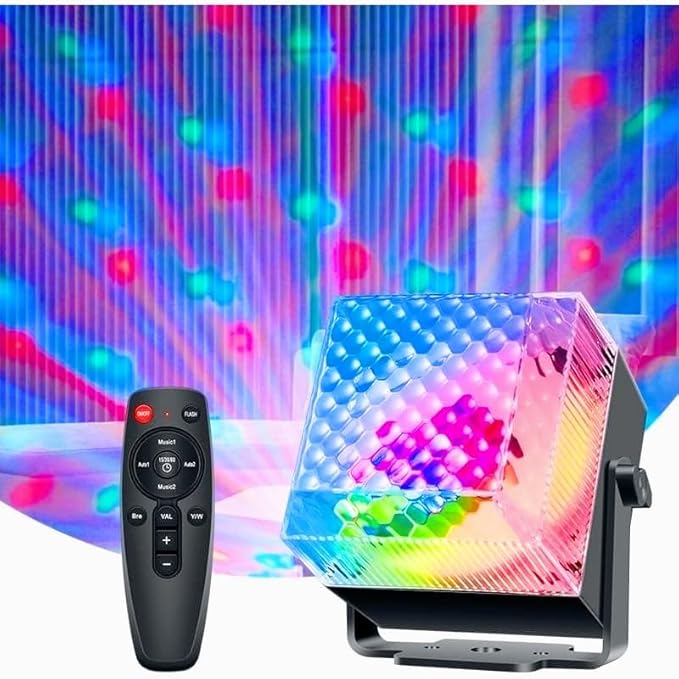 Disco Light Mini Party Lights Sound Activated LED 6 Colors Night Lighting with Remote Control Home Room Dance Parties Christmas Halloween Birthday