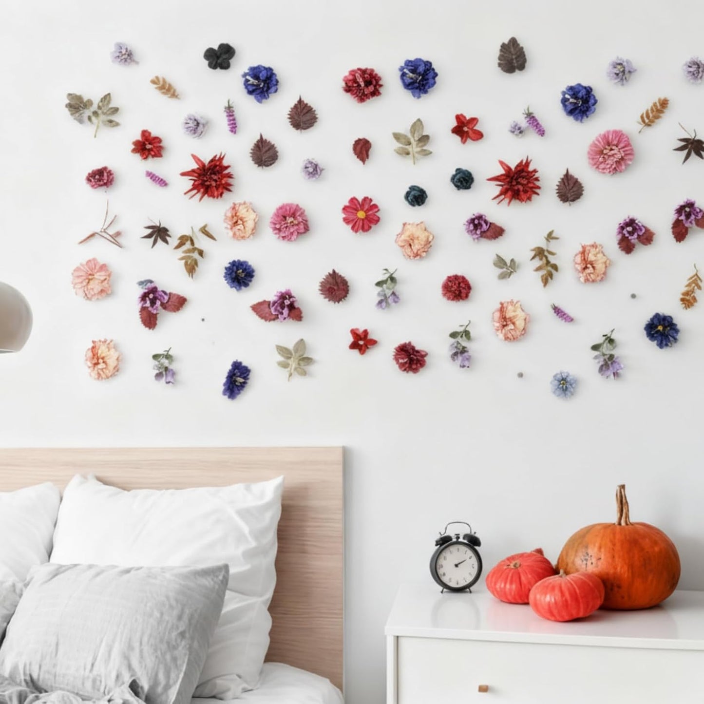 XunYee 6 Pcs 35.4 ft Flower Garlands Hanging Wildflower Backdrop Decoration Artificial Floral Garlands Fake Flower Vines Faux Silk Decor for Halloween Fall Wedding Garden Wall Arch (Autumn)