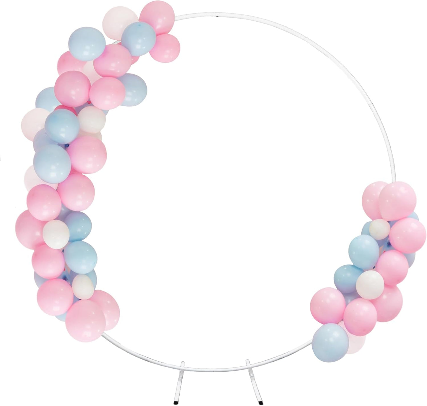 Round Backdrop Stand Circle Arch, 6.5ft White Metal Balloon Arch Kit for Party Decoration Wedding Arch Flower Ring Stand Harfirbe
