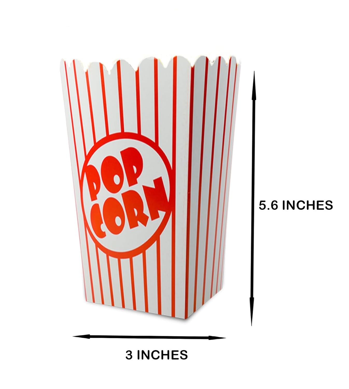 125 Pack Popcorn Boxes Movie Night Popcorn Bags for Party Red and White Popcorn Bags for Popcorn Vintage Snack Box Concession and Carnival Party Supplies, Individual Popcorn Bucket Containers (125)