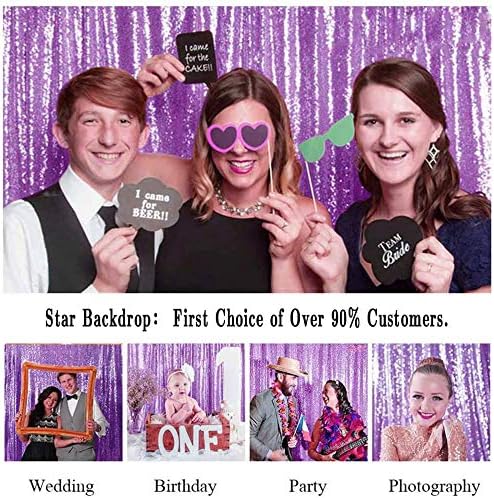 Eternal Beauty Lavender Sequin Backdrop, 10x10 Ft Glitter Background Curtains for Shimmer Photography Party Wedding Birthday Back Drop Decor