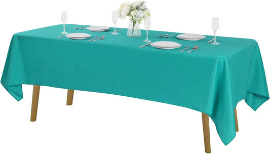Rectangle Tablecloth 60x120 inch Washable Polyester Fabric Table Cloth for Wedding Party Dining Banquet Decoration（60x120, Turquoise）