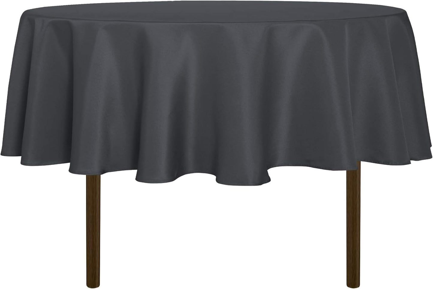 sancua Round Tablecloth - 70 Inch - Water Resistant Spill Proof Washable Polyester Table Cloth Decorative Fabric Table Cover for Dining Tables, Buffet Parties and Camping, Grey