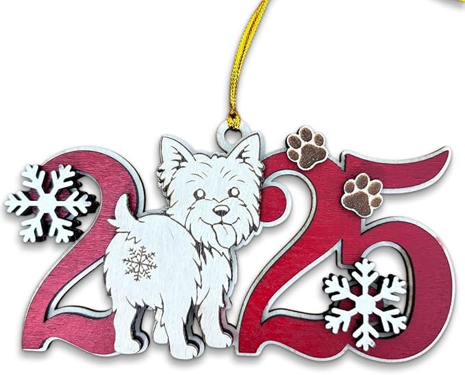 Yorkshire Terrier Christmas Ornament – Wooden Yorkie Dog Ornament for Tree, Cute Puppy Holiday Decoration, Personalized Pet Keepsake Gift for Women, Men, Kids, Dog Mom & Dad