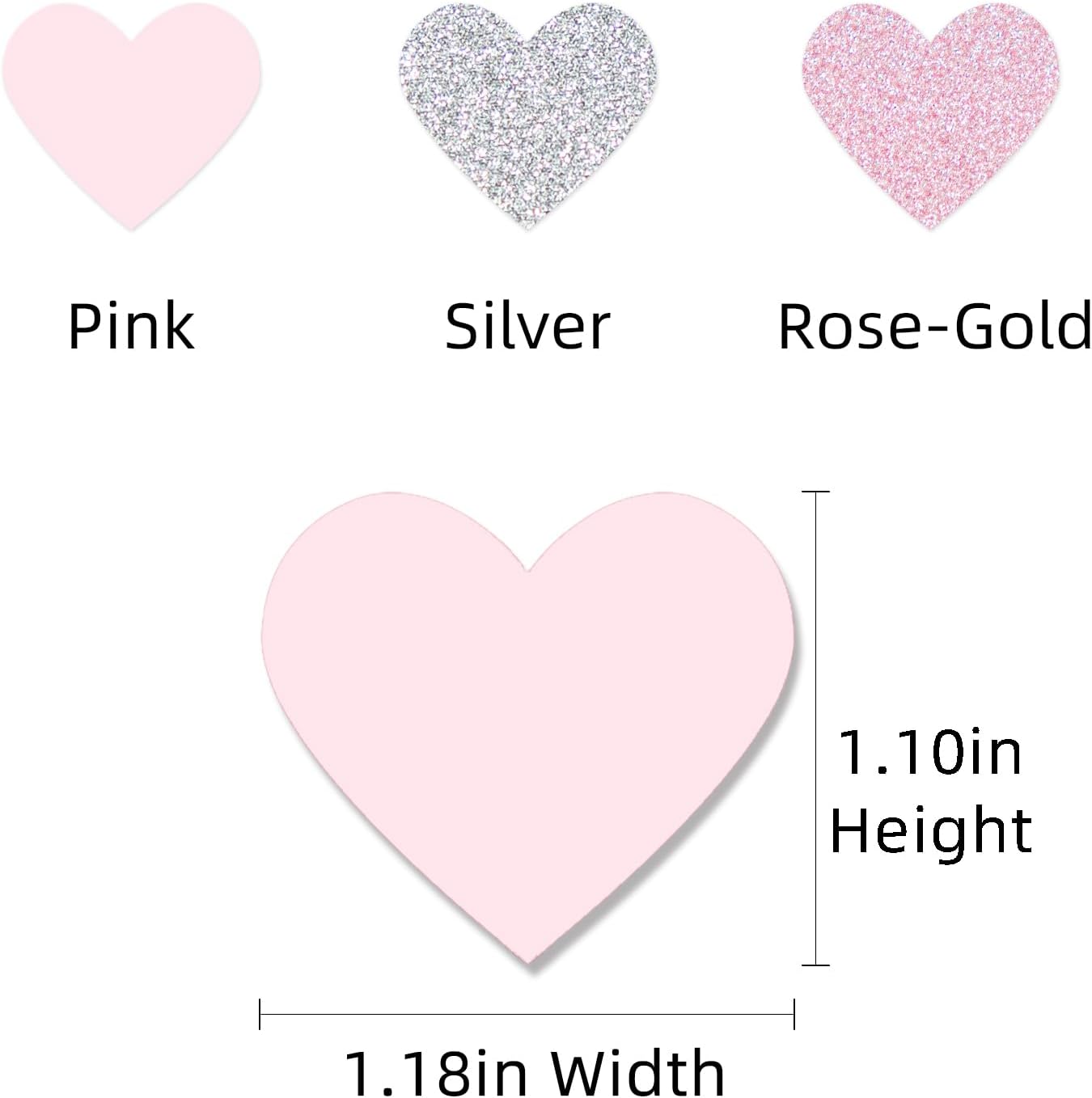 Rose Gold Pink Silver Party Decorations - 300pcs Paper Heart Confetti for Engagement Mothers Day Wedding Anniversary Romantic Bridal Shower Women Birthday Valentines Day Table Decor HongTongTong