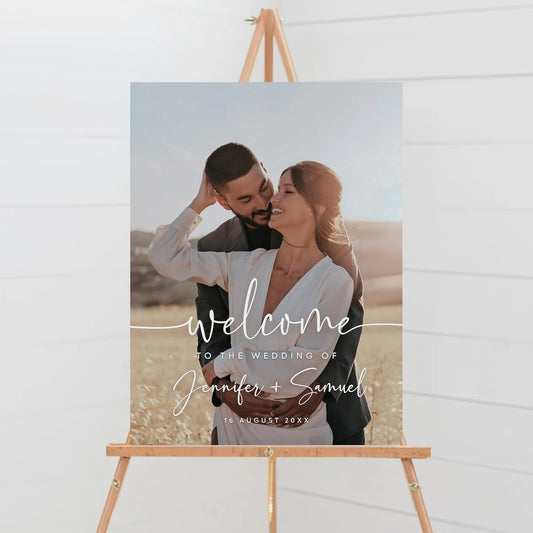 Wedding Welcome Sign, Wedding Welcome Sign Personalized, Photo Wedding Sign