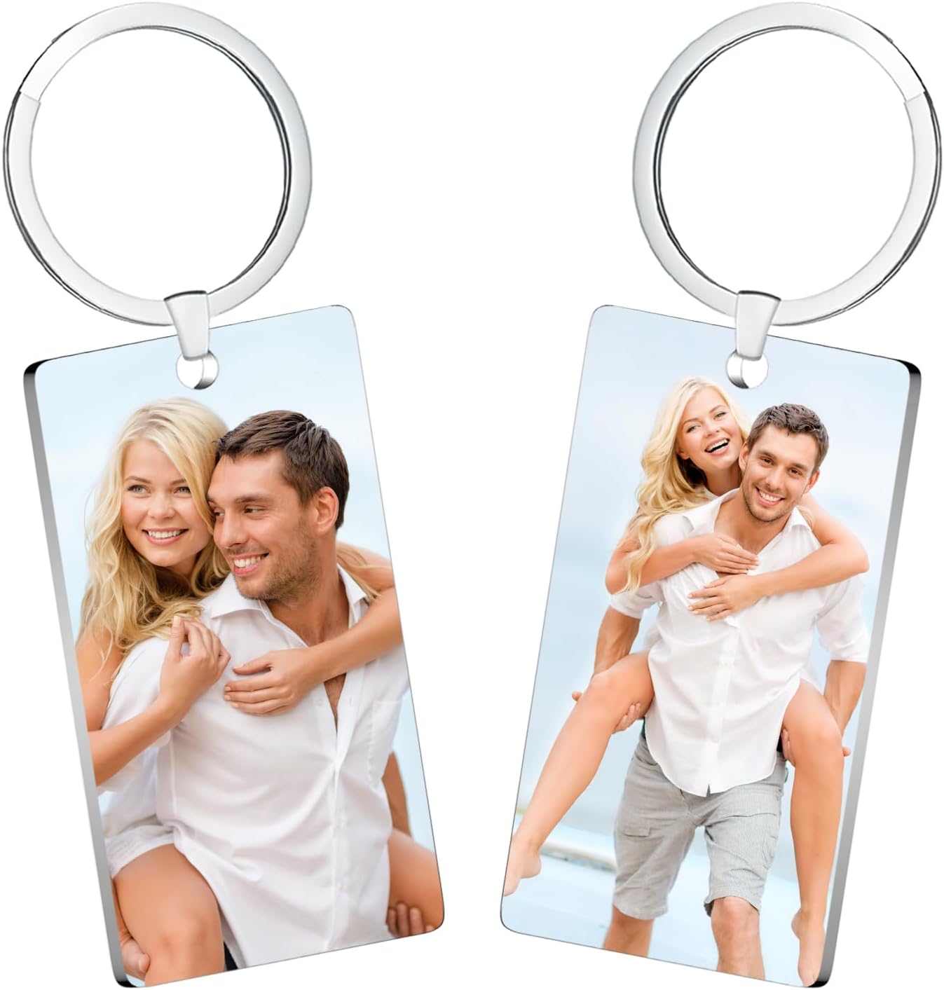 Custom Keychain with picture Double-sided Personalized Your Photo/Text/Icon for Men Family Boyfriend Gifts