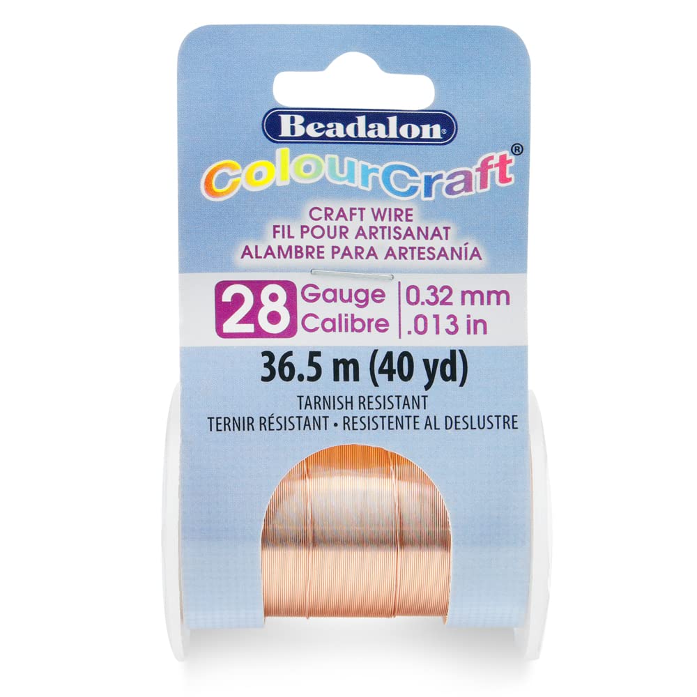 Beadalon ColourCraft Wire, 28 Gauge, Copper Color, 40 yd Spool