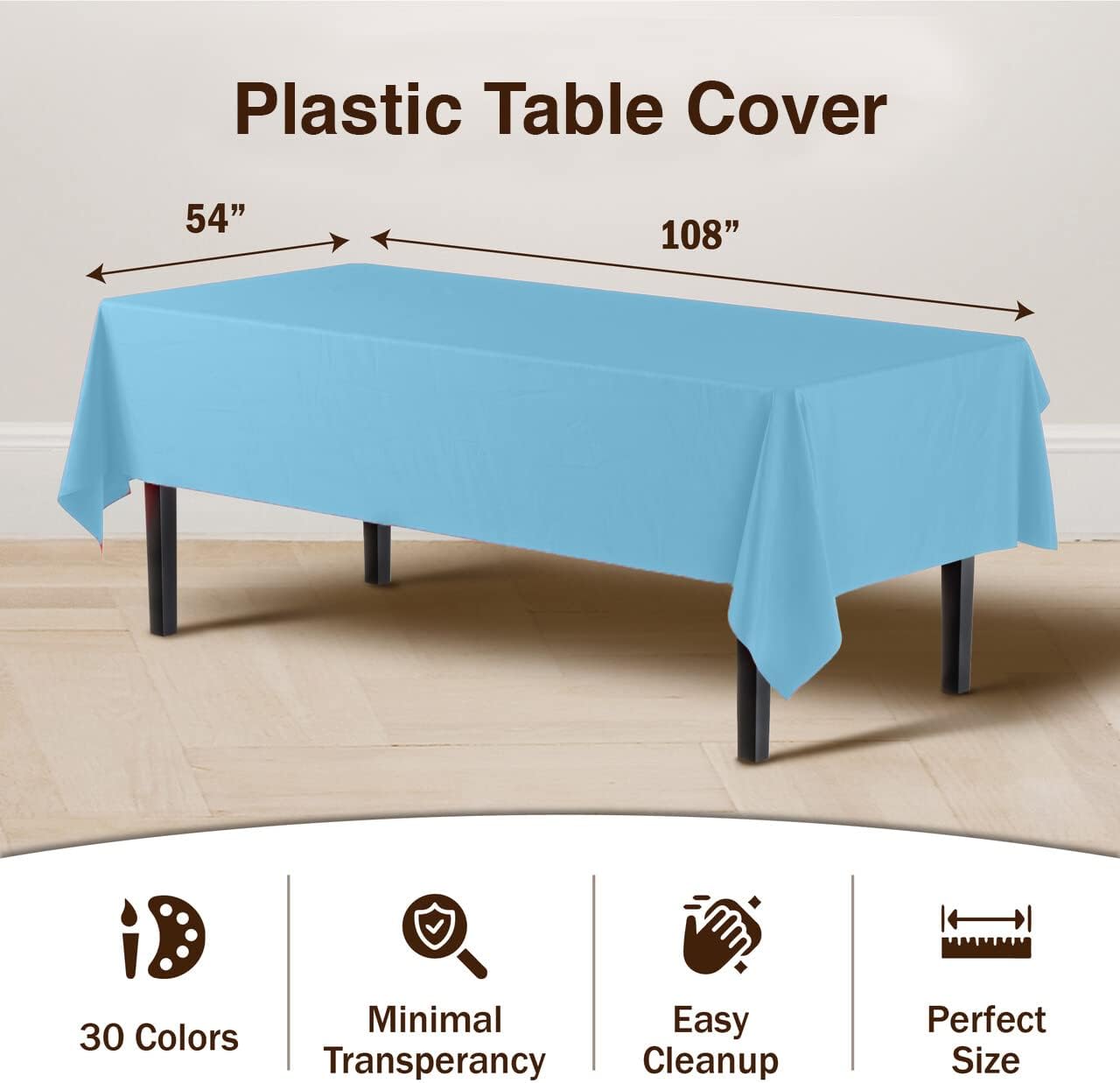 Exquisite *Premium* Sky Blue Table Cover 12 Pack