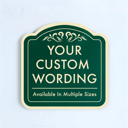 Custom Decorative Outdoor Metal Sign - Personalized Aluminum Driveway Sign, Waterproof, Made In USA - Design 1 Forest Green 18x18 In