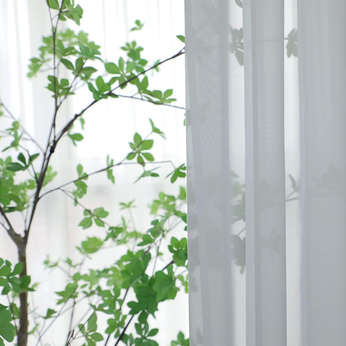 Window Light Gray Sheer Curtains 72 Inches Long 2 Panels Sheer Curtain Basic Rod Pocket Panel for Bedroom Children Living Room Yard Kitchen (Light Gray, 52" W x 72" L | 2 pcs)