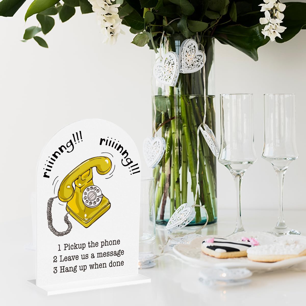 Wedding Audio Guest Book Sign Acrylic Arch Wedding Bridal Shower Baby Shower Welcome Table Signs for Ceremony and Reception Decor 7 x 5 Inches