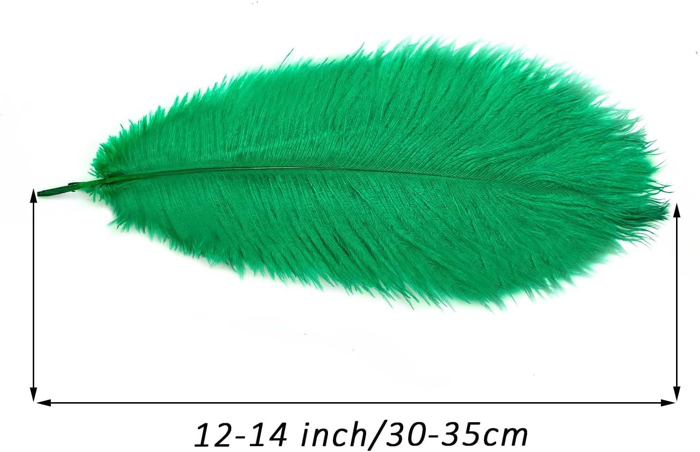YAKRUNA 30PCS Green Ostrich Feathers Bulk 12-14 Inches for Centerpieces for Wedding Birthday Gatsby Party, Decorative Plumes for Vase & Table & Christmas Tree Decor (30-35cm, Green)