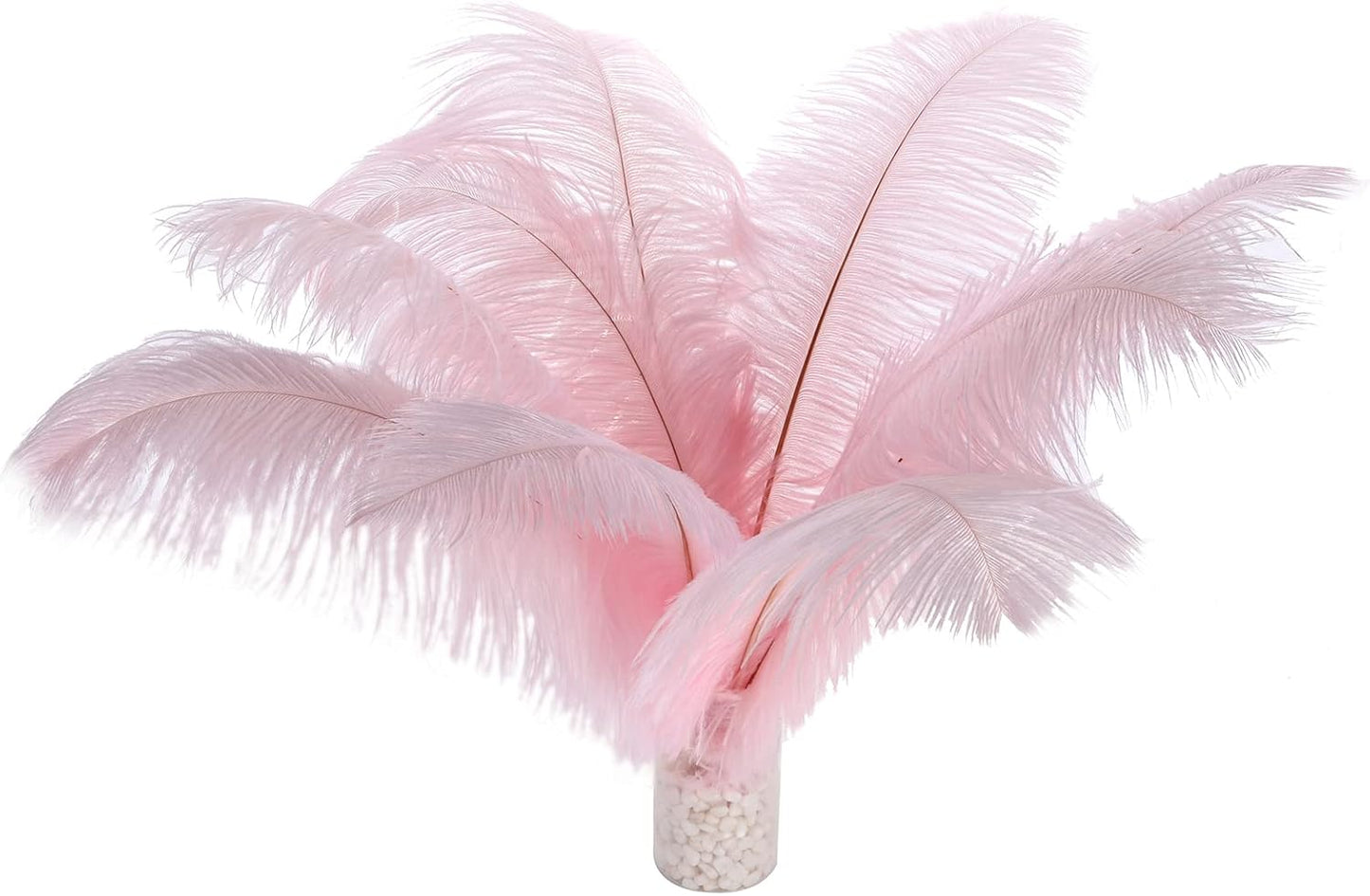 Happy Feather 16-18 inch Pink Ostrich Feathers Craft for Wedding Party Centerpieces Home Decoration DIY Craft Pack of 10