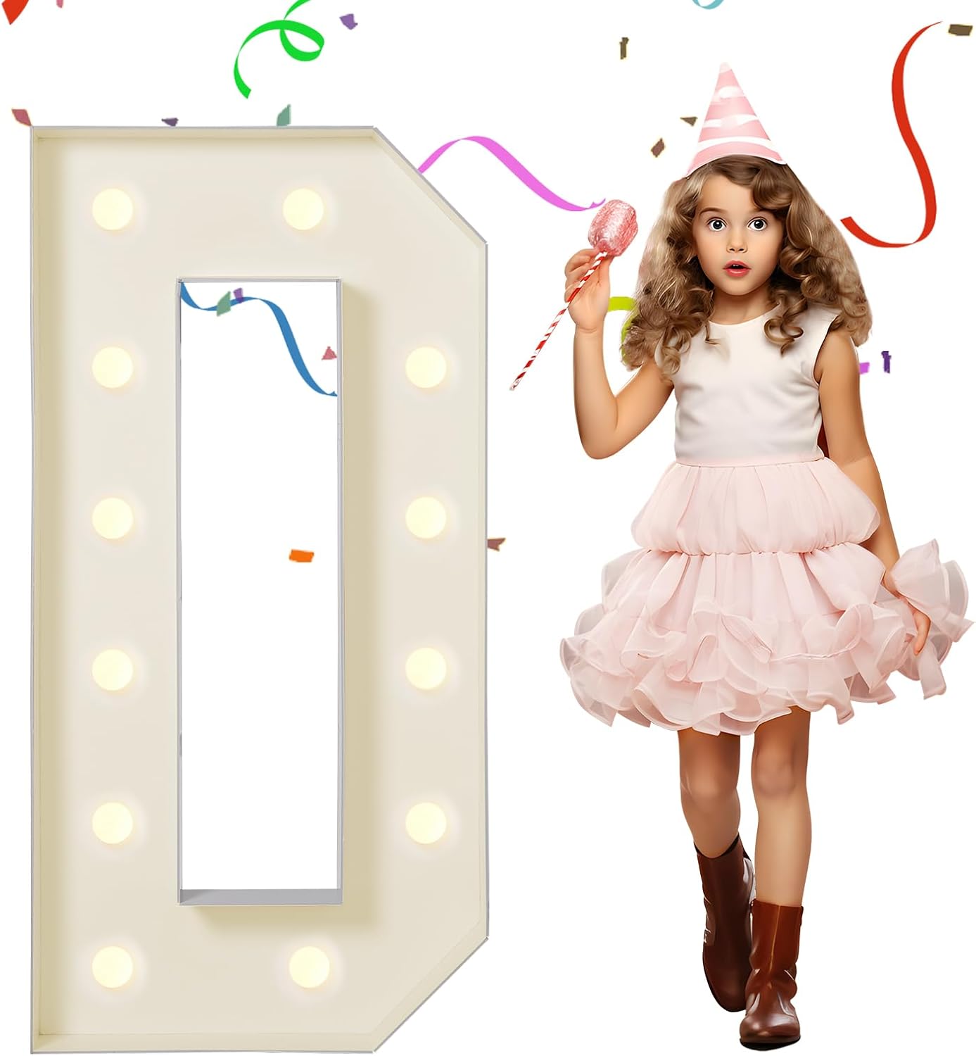 eufony Marquee Letters 4 Feet Tall, 4 FT Marquee Light Up Letters, Giant Light Up Letters 4FT for Birthday Party Baby Shower Gender Reveal Graduation Decorations, Letter D with LED Lights DIY Kit