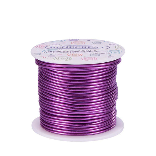 BENECREAT 12 Gauge Aluminum Craft Wire 100FT Anodized Purple Flexible Craft Wire for Halloween Craft Making, Jewelry Making and Floral Arrangements