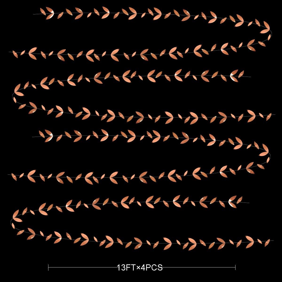 pinkblume Rose Gold Party Decorations Leaf Garland Hanging Paper Rose Gold Leaves Streamer Banner for Birthday Baby Shower Wedding Engagement Bridal Shower Spring Bachelorette Hen Party Supplies