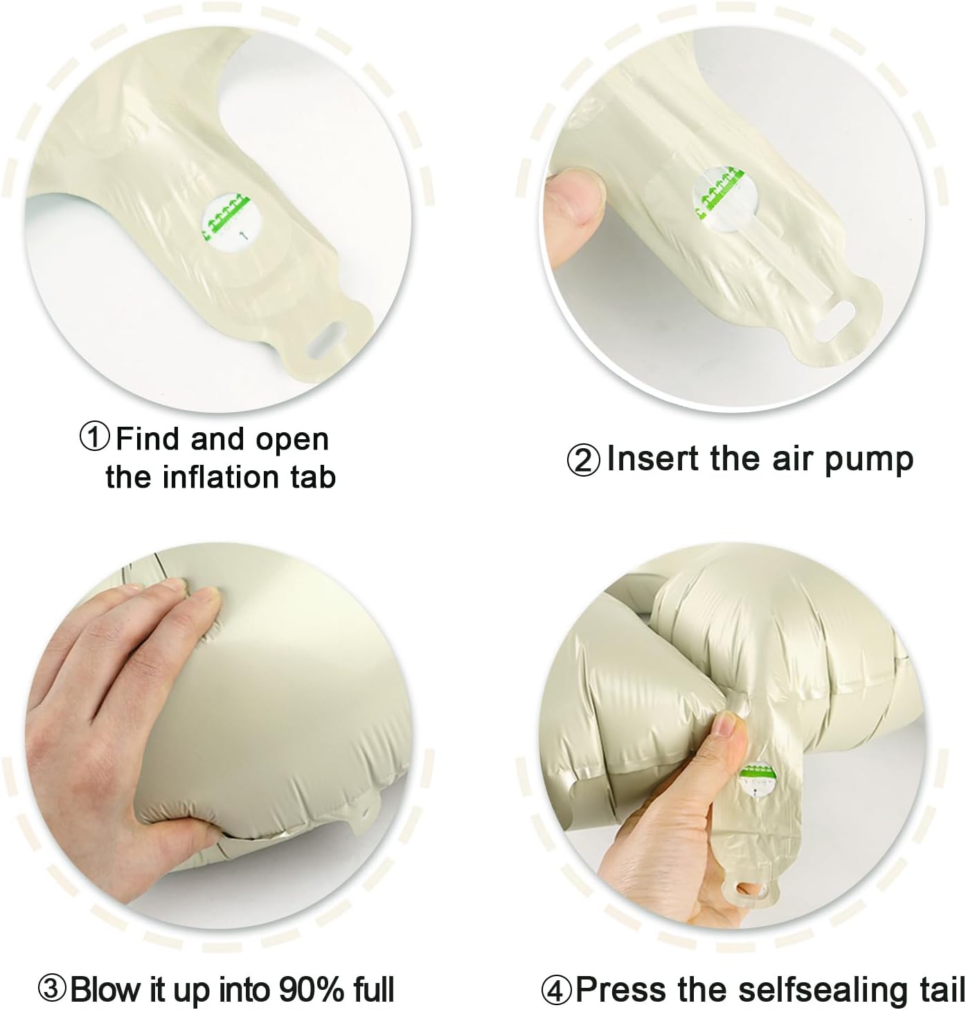 40 Inch Cream White Large Number 4 Birthday Balloon, Giant Number Four 14 24 34 40 44 Balloons, Foil Mylar Big Balloons for Anniversary Graduation Supplies Decorations