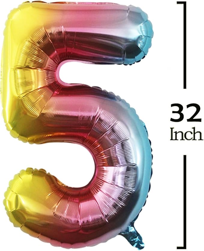 GOER 2025 Foil Number Balloons for 2025 New Year Eve Festival Party Supplies Graduation Decorations (Multicolour,32 Inch)