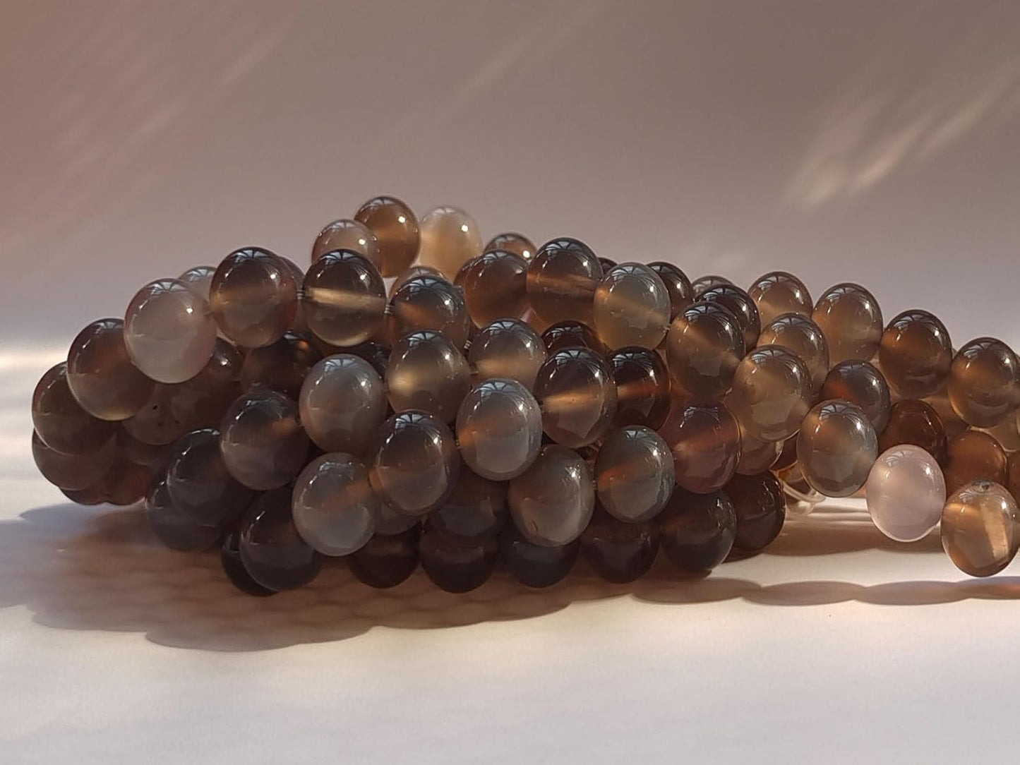 Stone Beads 6mm 140pcs Grey Agate Beads Round Loose Gemstones Beads for Bracelet Necklace Jewelry Making (6mm, 60620 Grey Agate)