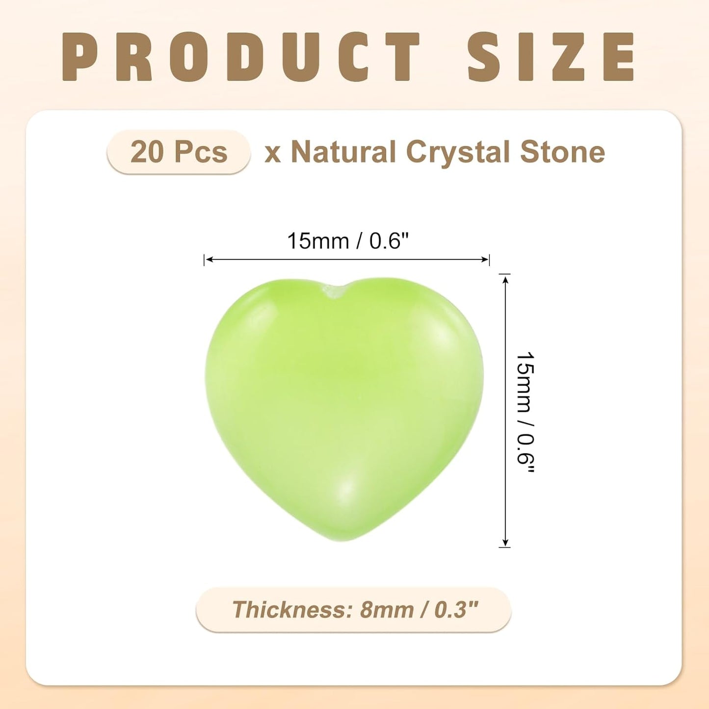 PATIKIL 20 Pcs Natural Heart Shaped Crystal Stone, 0.6 Inch Mini Polished Love Gemstone Crystal, Pocket Rock Engraved Worry Stones for Women Gifts Meditation, Light Green