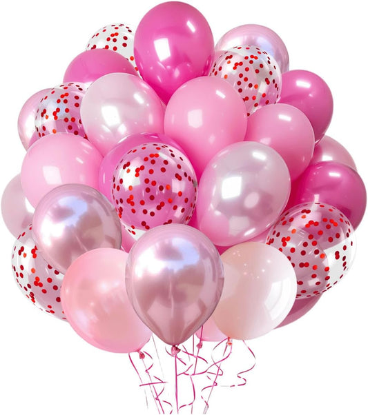 300 Pcs Pink Balloons 12 Inch Different Shades of Pink Party Balloon Set, Suitable for Wedding, Graduation, Birthday Party Various Event Decorations