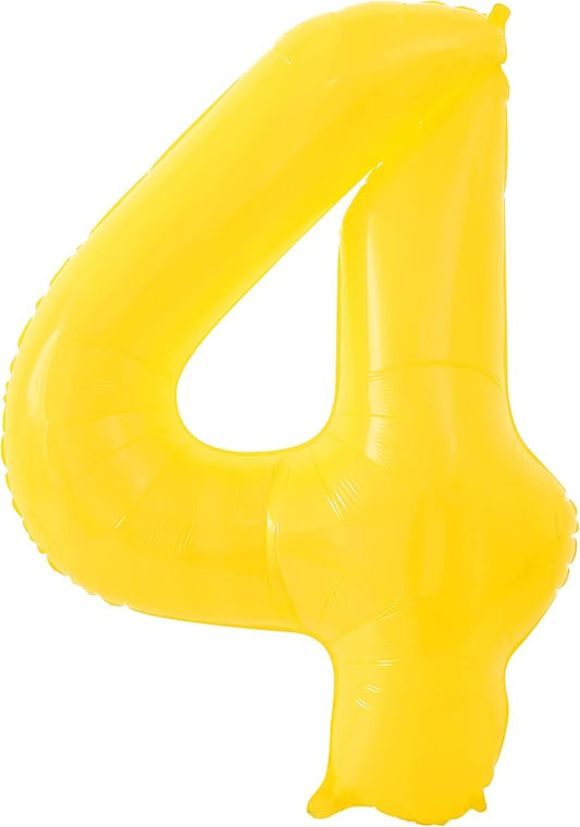 KatchOn, Yellow Number 4 Balloons - Giant, 40 Inch | 4 Number Balloons, 4 Year Anniversary | 4 Year Old Balloon | 4th Birthday Decorations for Boys | 4th Anniversary Decorations