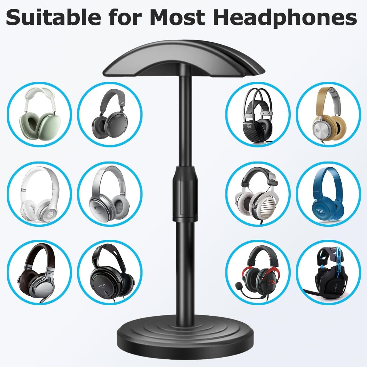 Headphone for Desk Hanger Holder Organizer Keeper Racks Storage Mount Gaming Headset Stand Premium Functional Craftmanship Headset Stand (Plastic)