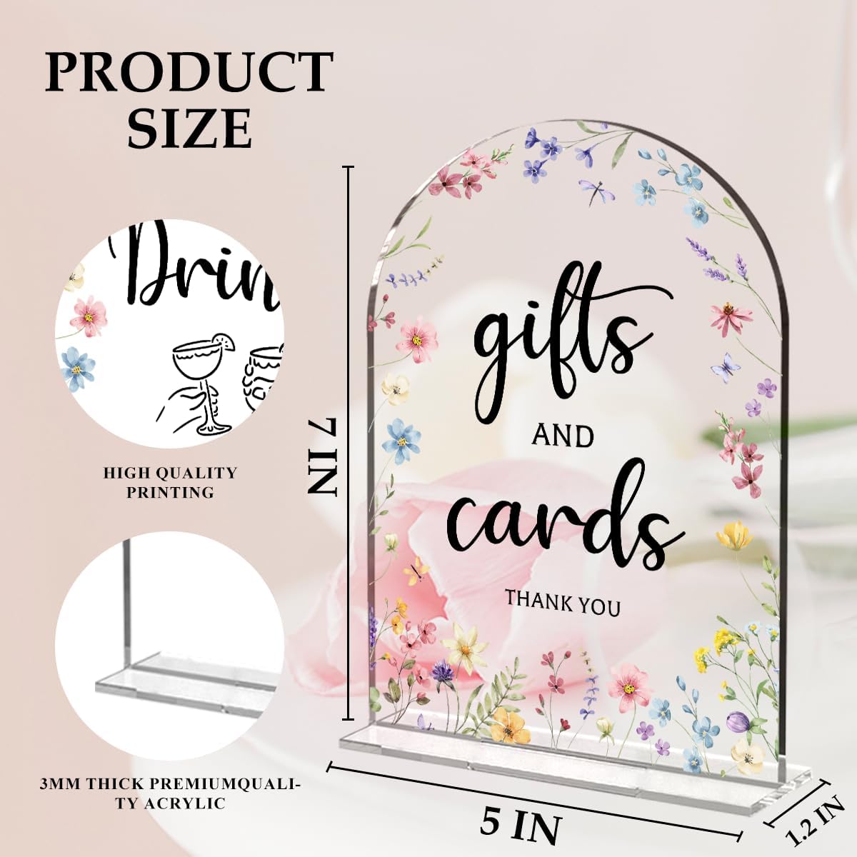 4 Pcs Wedding Decor, Ceremony Sign, Wedding Sign for Reception & Event Party,Bridal Shower Decorations, Wedding Table Decor Accessories for Anniversary And Event 5x7 Inch