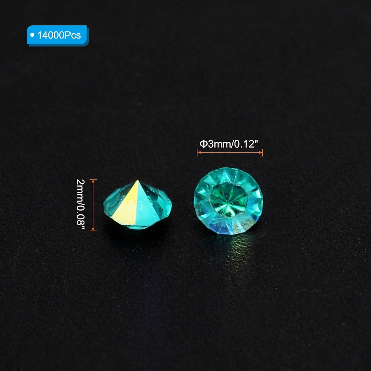 PATIKIL 14000Pcs Wedding Table Scatter Confetti Crystals 3mm Acrylic Diamonds Vase Fillers Gems for Table Centerpiece Decorations Bridal Shower Party, Teal AB