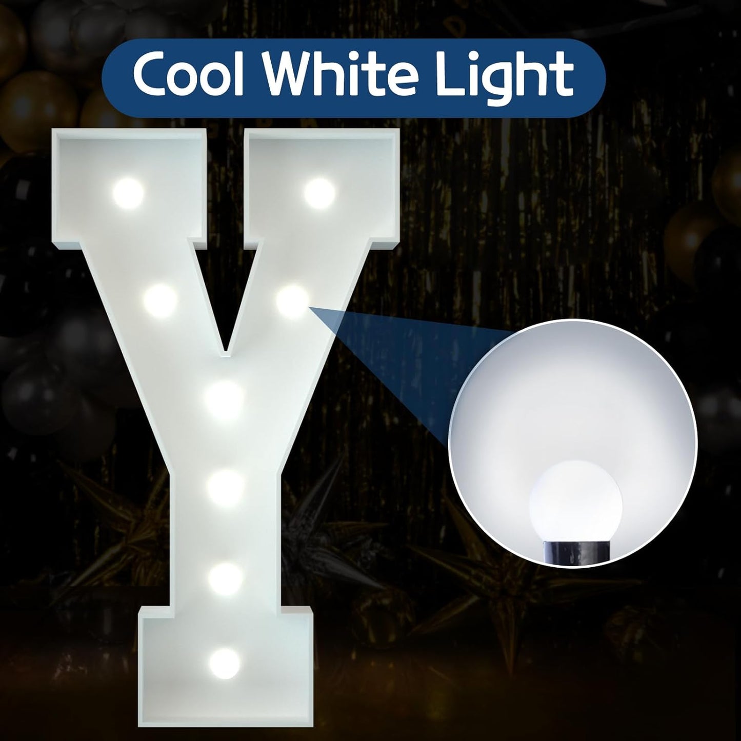 Marquee Letters 3 Feet Tall Large Light Up Letters Baby Shower Decorations Wedding Engagement Proposal White Party Decorations Marry Me Sign Big Cardboard Backdrop Y