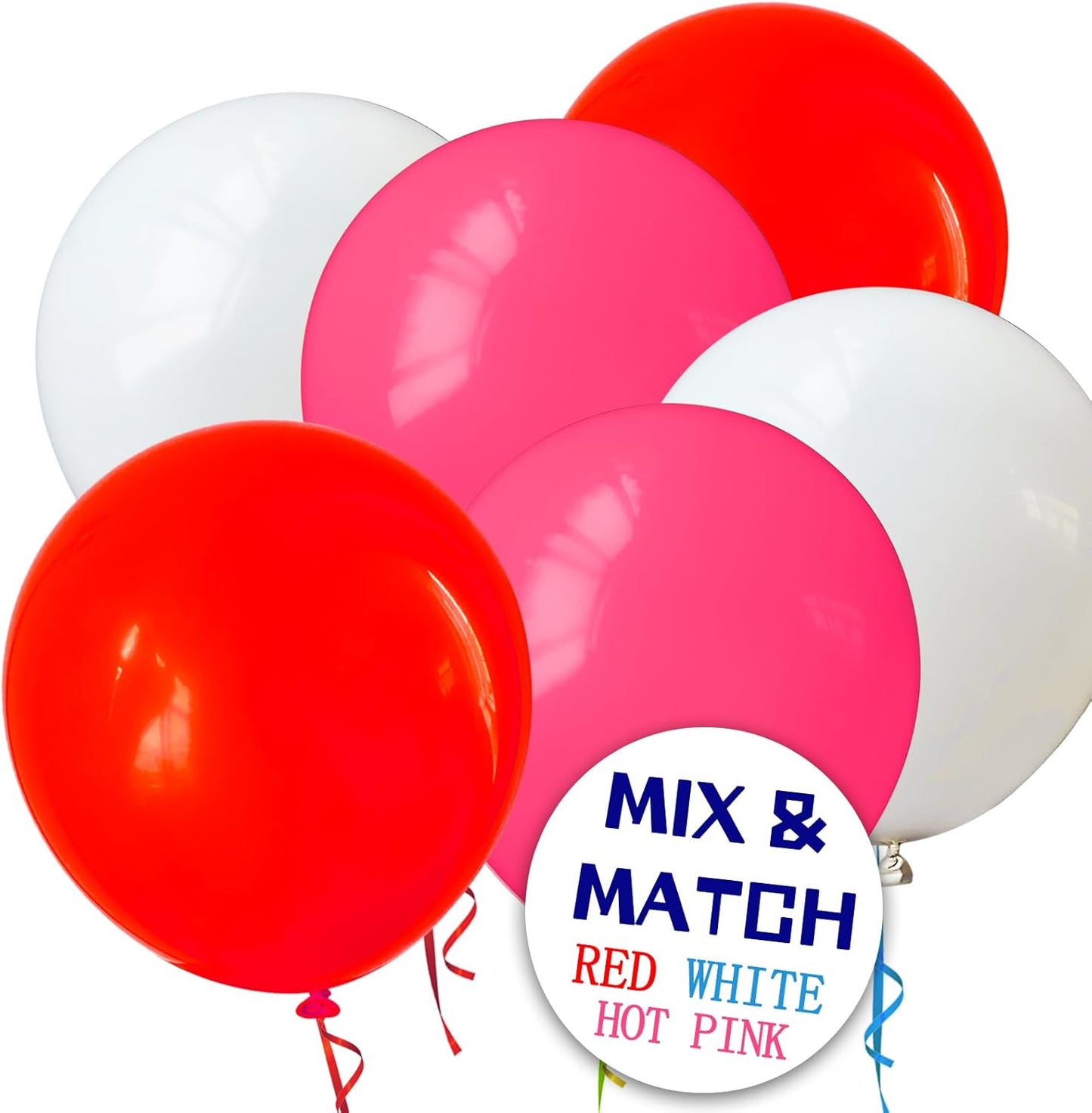 110pcs Hot Pink Balloon 12 inch, Hot Pink Latex Balloons for Birthday Party Baby Shower Wedding(with 2 Ribbons).