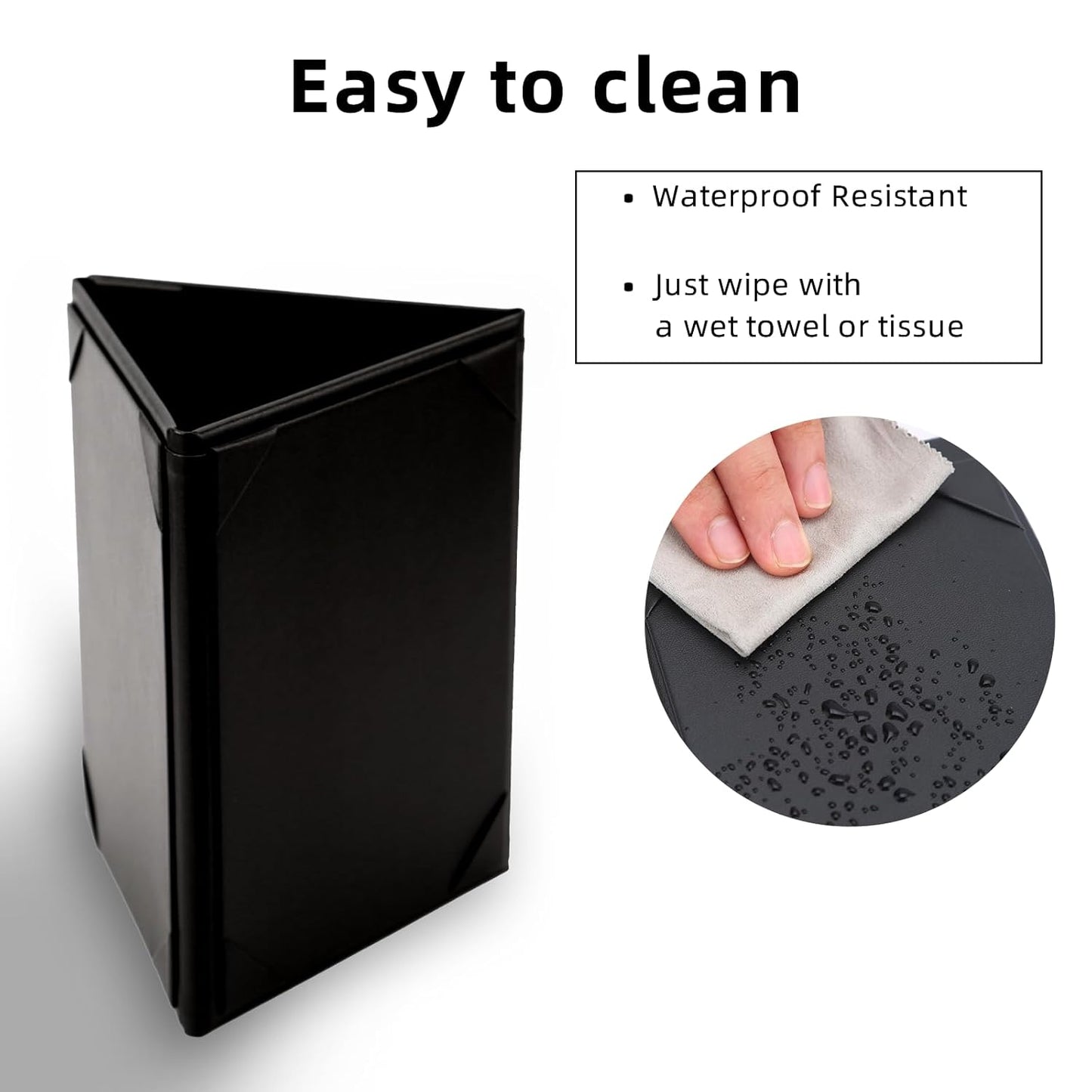 Menu Covers - Set of 10 Double-Sided Table Tent Cards for Restaurant, Dinner Party, and Bar Menus - Includes Bill Holder and Reserved Seating Signs - Easy to Clean and Foldable (20, 4"x6"Trifold)