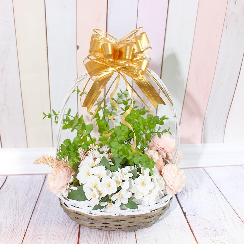 WEWILUCK Bows for Gift Wrapping, Gold Bows for Gifts, Presents, Gift Baskets, Large Bow for Birthdays, Parties, Christmas, and Everyday(6 inches, 15PCS)