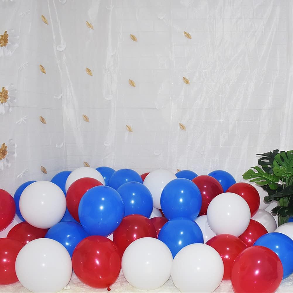 300 Pack Red White and Blue Balloons - 5 Inch Mini Red White Blue Latex Small Balloons - 100 of Each Colors for Party Balloons Arch Wreath Assorted Colors Decorations