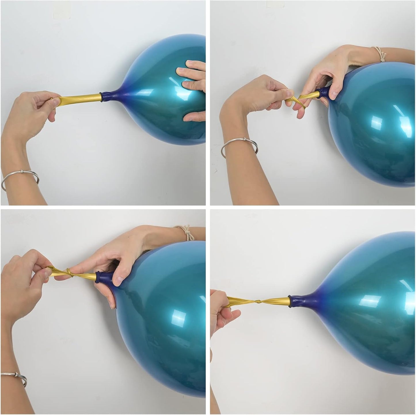 KEPMOV Chrome Blue Balloons 12 Inch, 30pcs Double-Layered Metallic Light Blue Balloons for Birthday Wedding Graduation Party Decoration Supplies