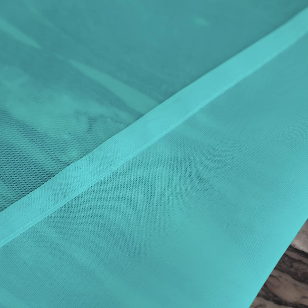 Window Lake Blue Sheer Curtains 90 Inches Long 2 Panels Sheer Curtain Basic Rod Pocket Panel for Bedroom Children Living Room Yard Kitchen (Lake Blue, 52" W x 90" L | 2 pcs)