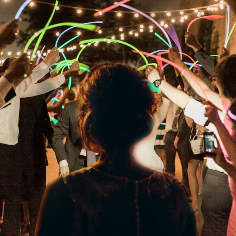 Glow Fever Glow Sticks Bulk 100ct 22'' Glow Necklaces with Connectors, Neon Light Sticks for Party Festivals Raves Concert Birthday Wedding, Pink