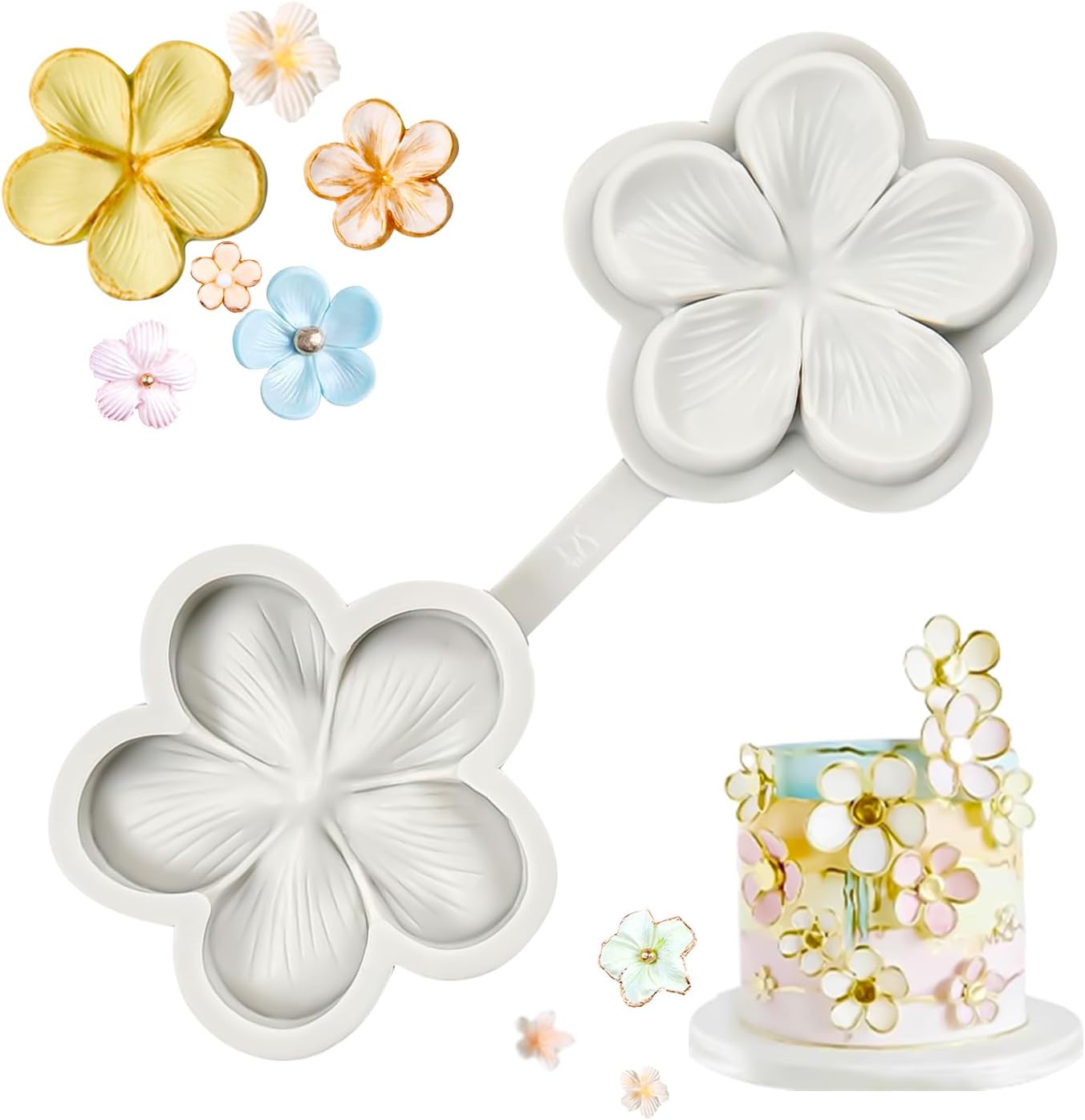 SK Flower Blossom Veiner Fondant Cake Chocolate Sugarcraft Mould Mold Tool 1Pcs (Style 1)