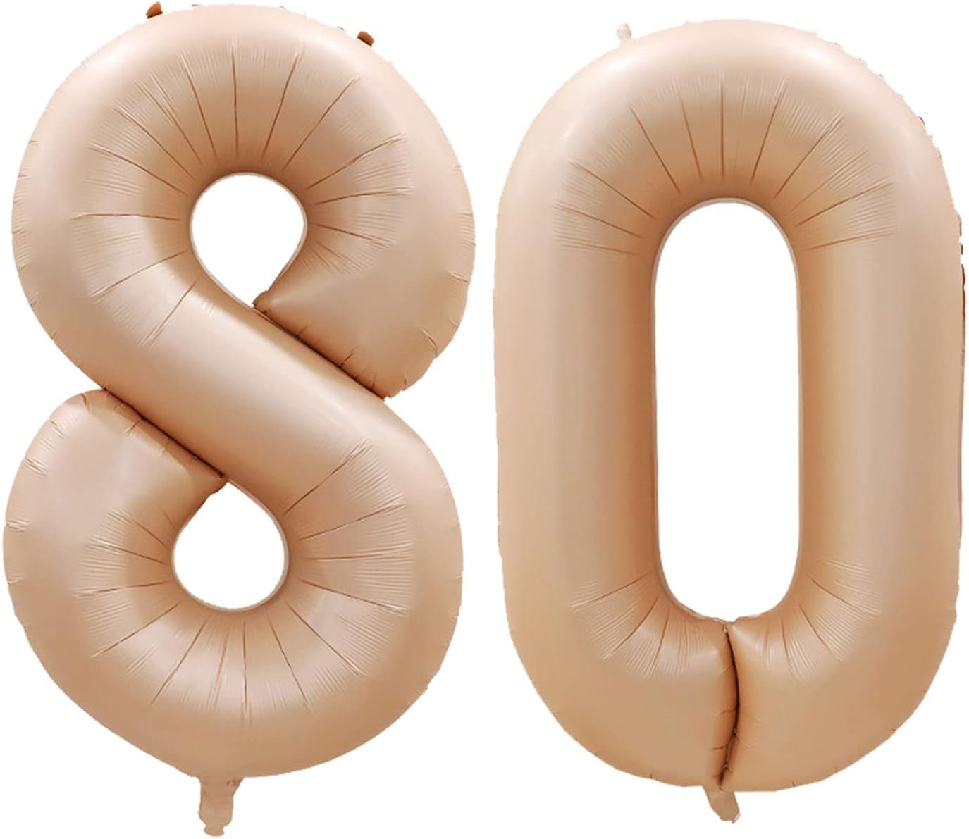 GOER Number 80 Balloons for 80th Birthday Party Decorations,42 Inch Jumbo Foil Helium Balloons for 80th Anniversary (Caramel)
