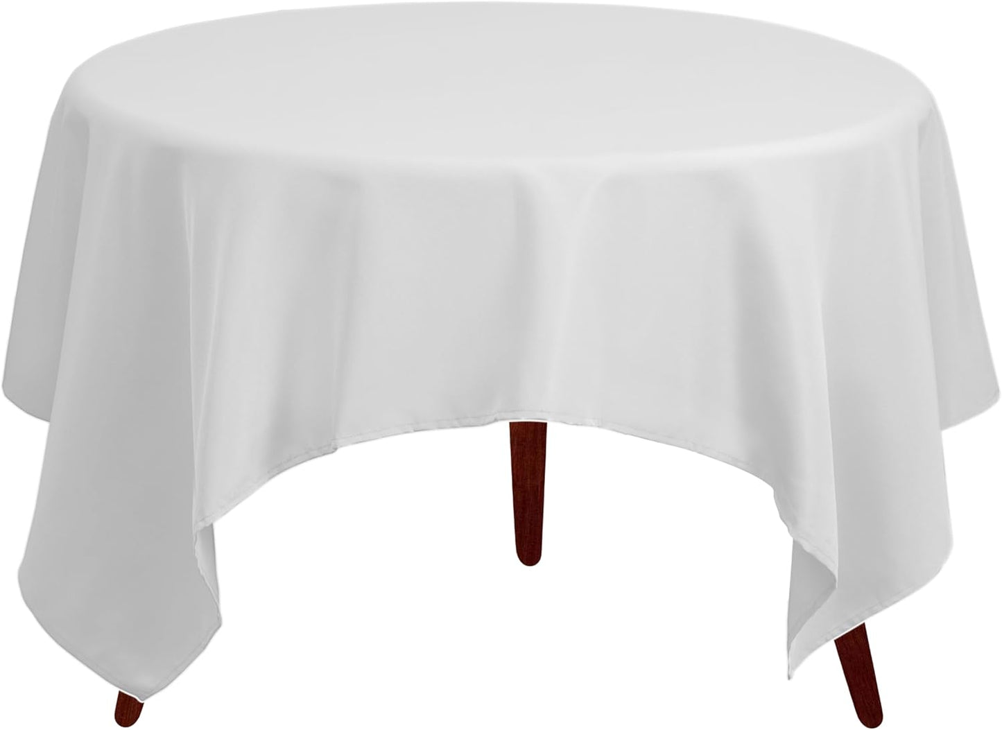 Gee Di Moda Square Tablecloth - 52 x 52 Inch White Table Cloth for Small Square or Round Tables - Heavy Duty Washable Fabric - for Buffet Table, Holiday Party, Dinner, Wedding & Baby Shower