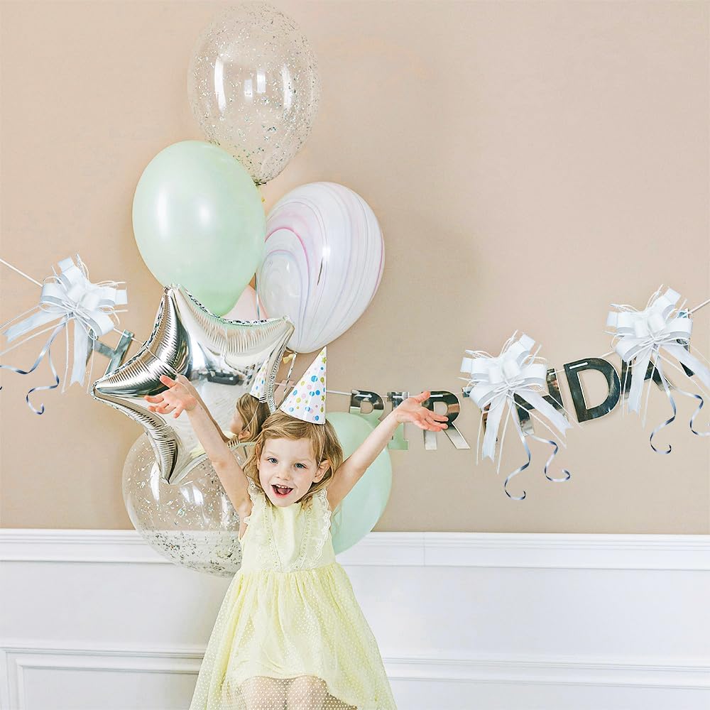 WEWILUCK White Gift Bow, Big White Pull Bows for Gift Wrapping, Wedding, Christmas, Valentine's Day, Presents, Flower Basket Decor(6 inches, 15PCS)